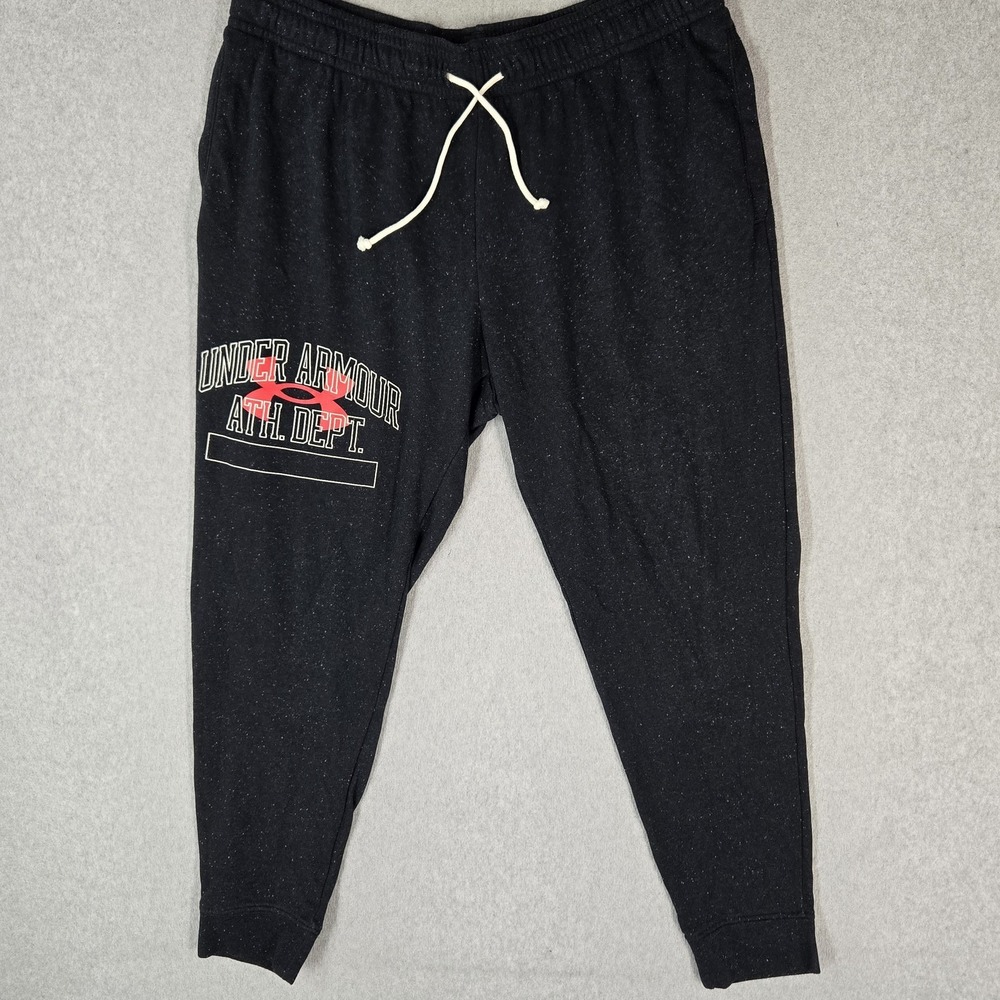 Under Armour Men Sweatpants XXL Black Rival Try Jogger Fitted UA